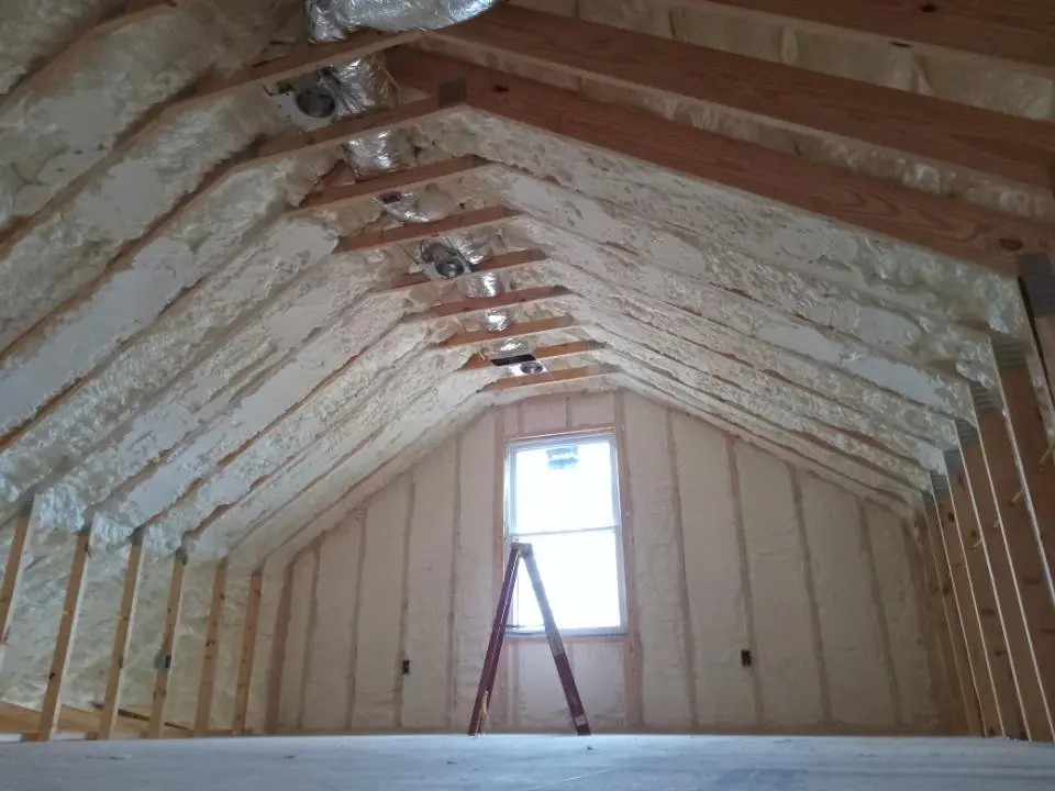 Spray foam roofing application for Crawl Space Insulation project in Mount Horeb